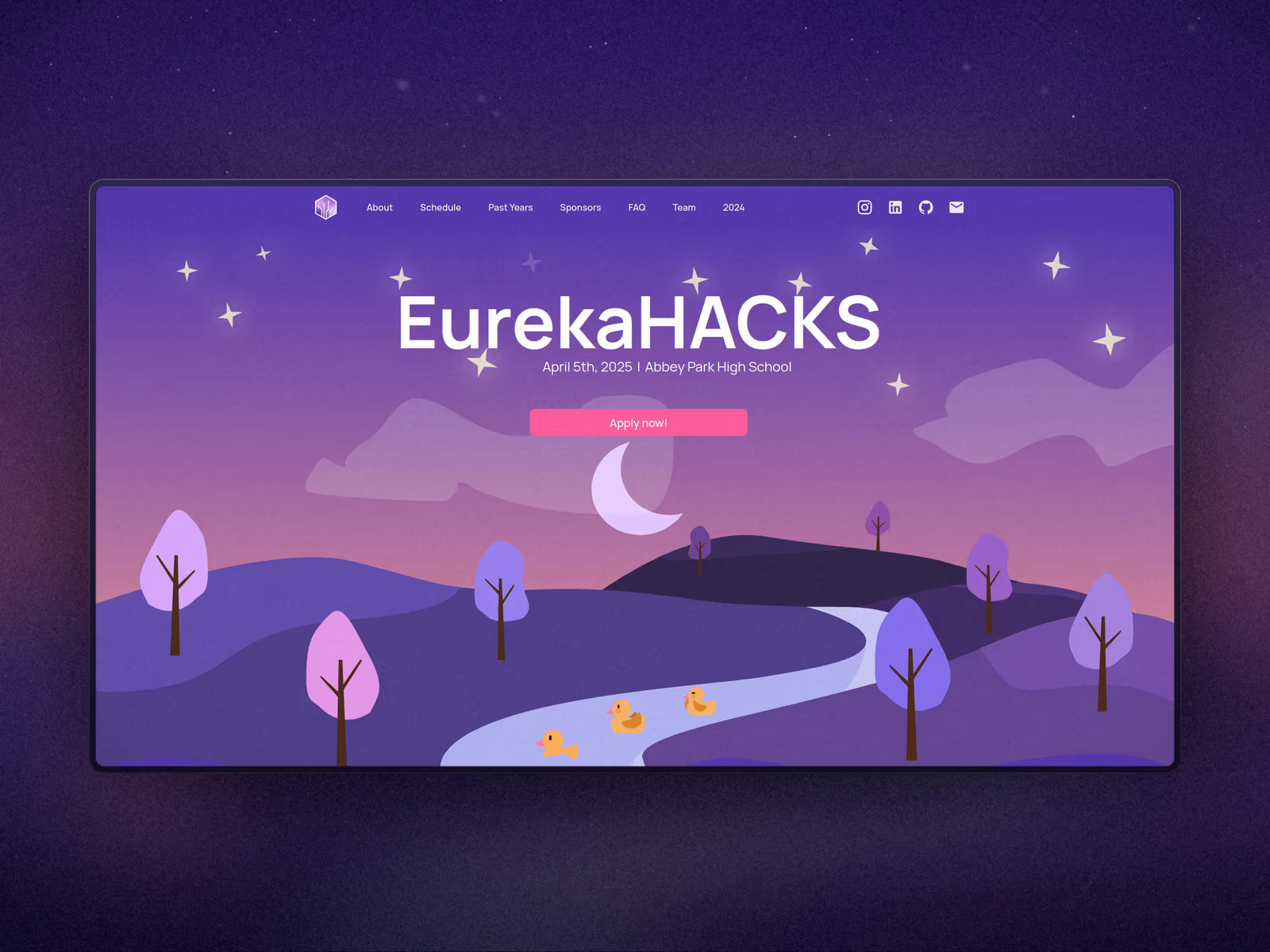 Screenshot of EurekaHACKS 2025 Website